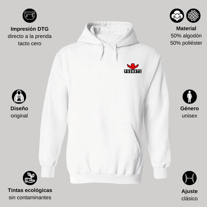 Sudadera c/Capucha Unisex Blanco Personalizable Escudo