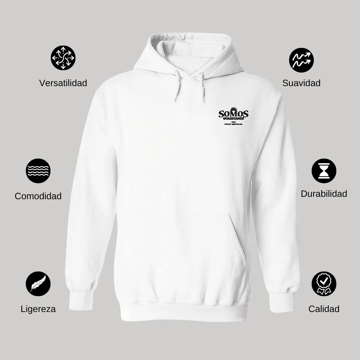 Sudadera c/Capucha Unisex Blanco Personalizable Escudo
