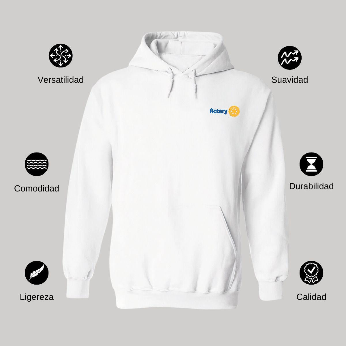 Sudadera c/Capucha Unisex Blanco Personalizable Escudo