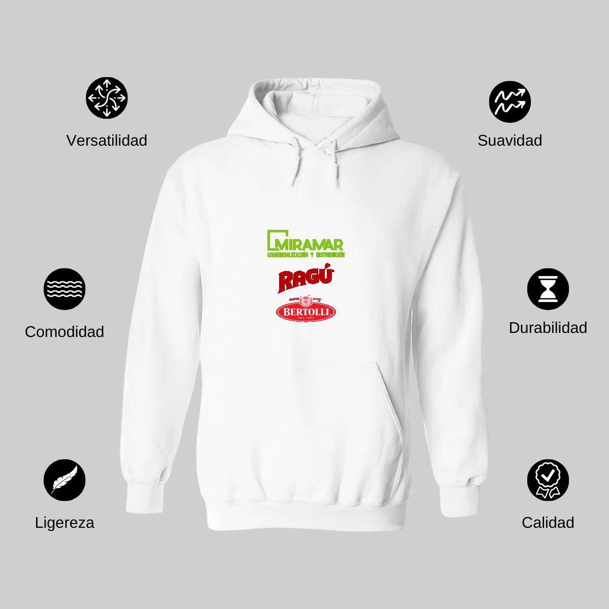 Sudadera c/Capucha Unisex Blanco Personalizable Logo