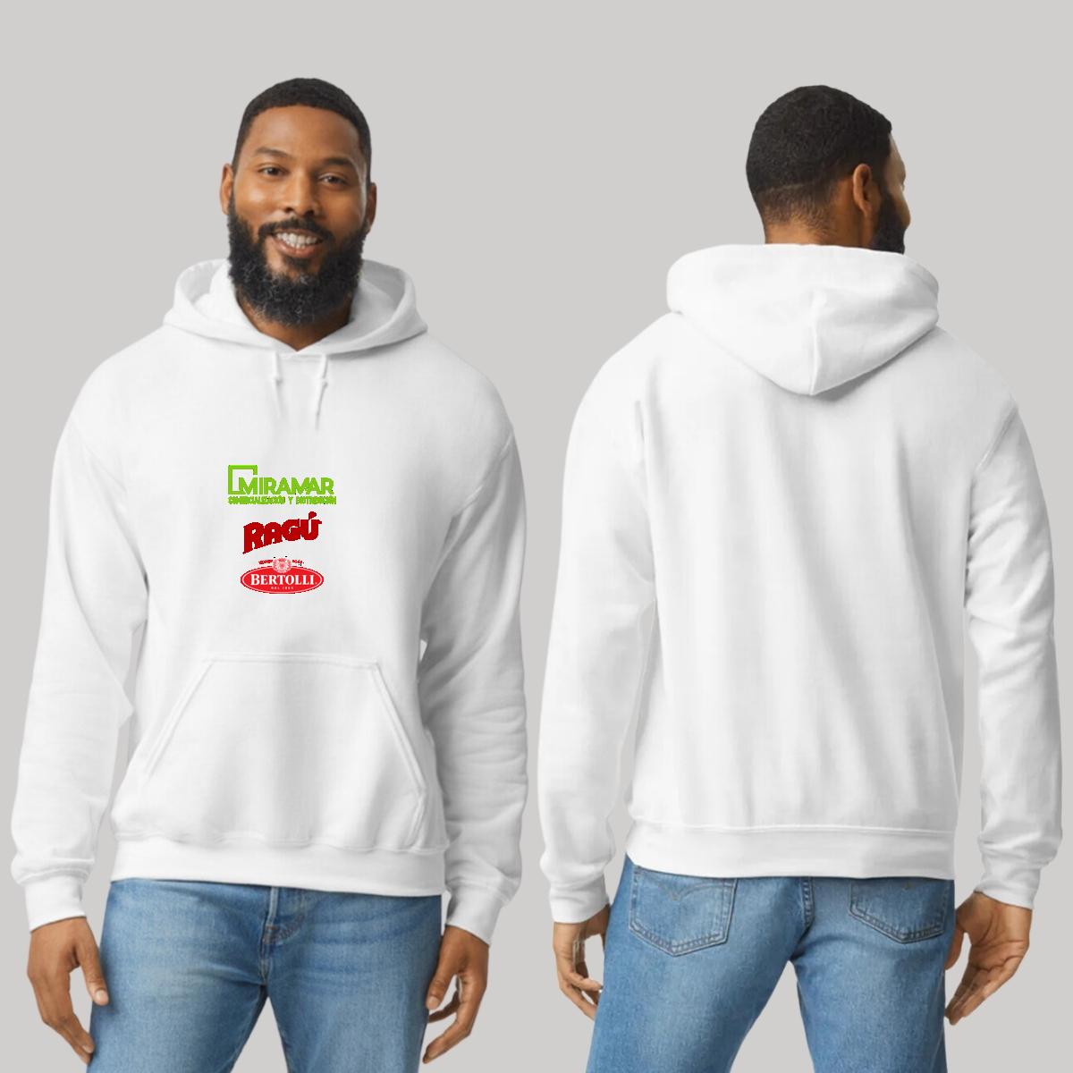 Sudadera c/Capucha Unisex Blanco Personalizable Logo