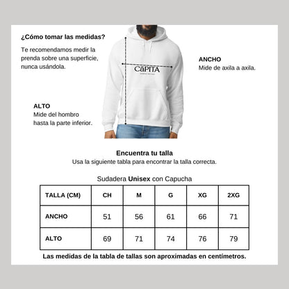 Sudadera c/Capucha Unisex Blanco Personalizable Logo