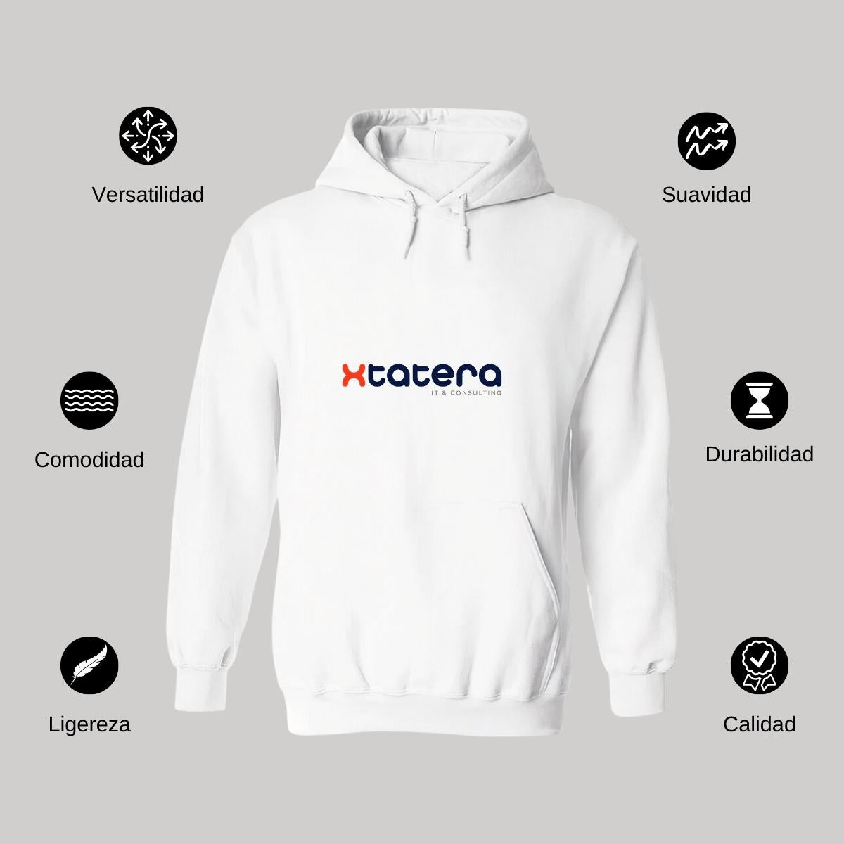 Sudadera c/Capucha Unisex Blanco Personalizable Logo