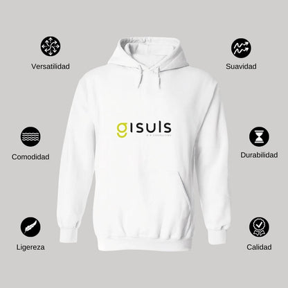 Sudadera c/Capucha Unisex Blanco Personalizable Logo