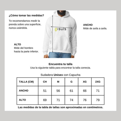 Sudadera c/Capucha Unisex Blanco Personalizable Logo