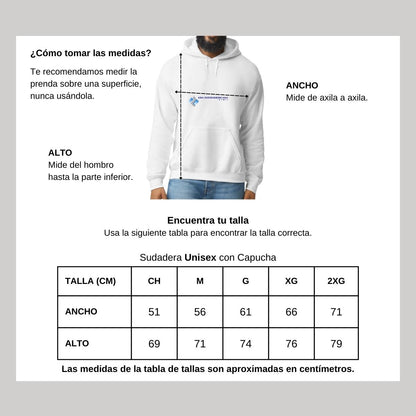 Sudadera c/Capucha Unisex Blanco Personalizable Logo