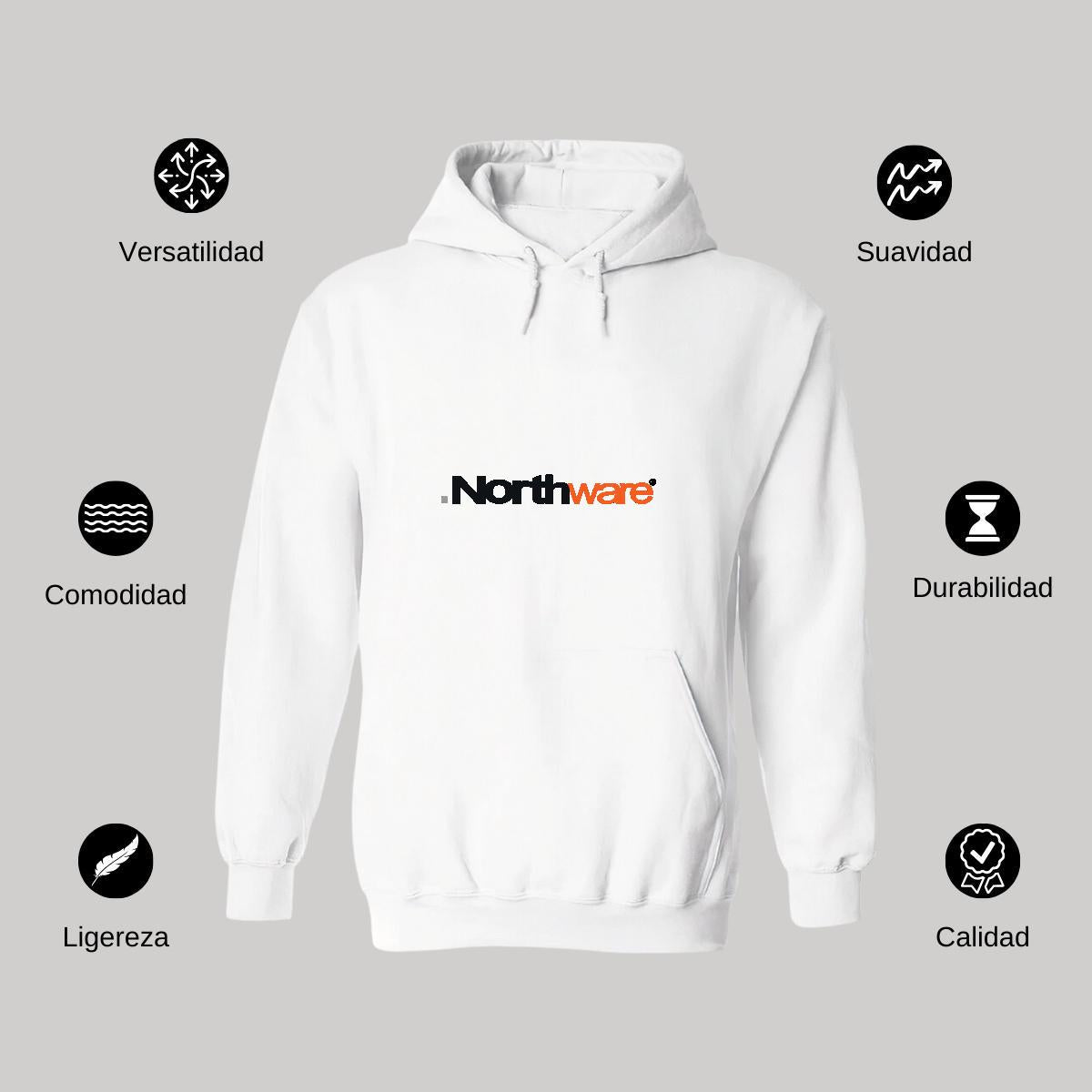 Sudadera c/Capucha Unisex Blanco Personalizable Logo