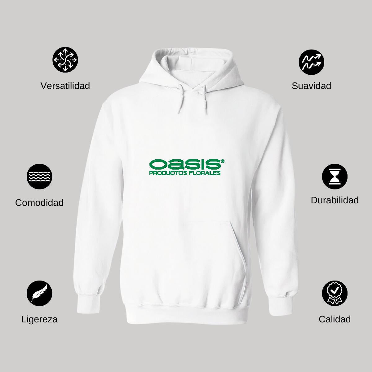 Sudadera c/Capucha Unisex Blanco Personalizable Logo