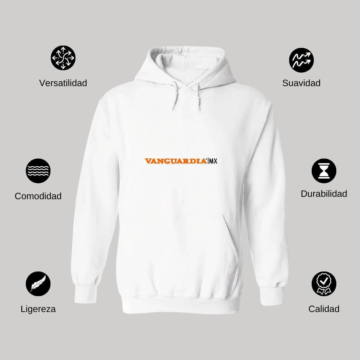 Sudadera c/Capucha Unisex Blanco Personalizable Logo