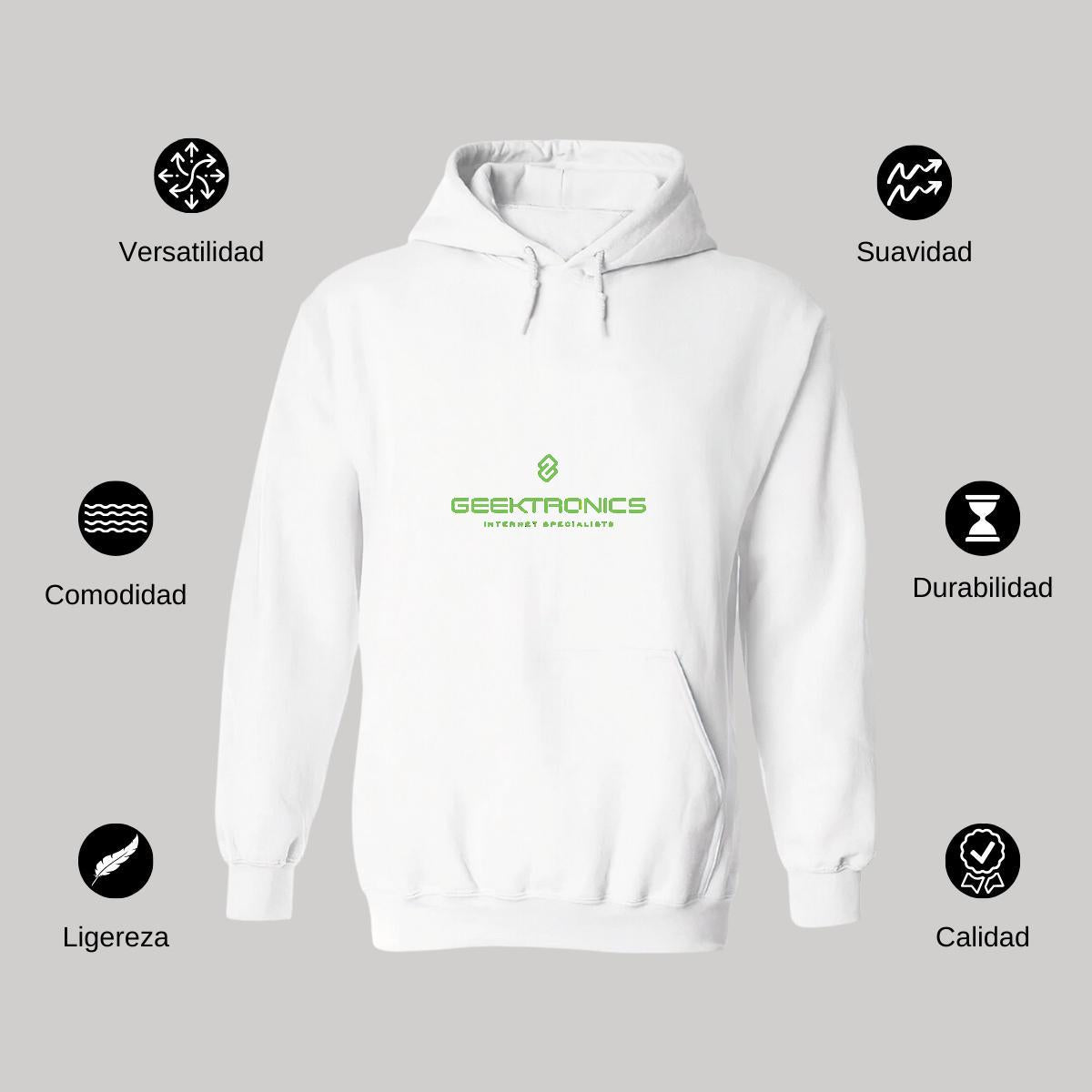 Sudadera c/Capucha Unisex Blanco Personalizable Logo