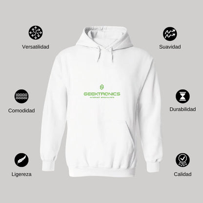 Sudadera c/Capucha Unisex Blanco Personalizable Logo