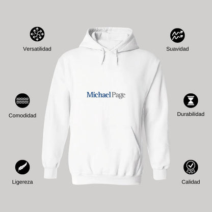 Sudadera c/Capucha Unisex Blanco Personalizable Logo