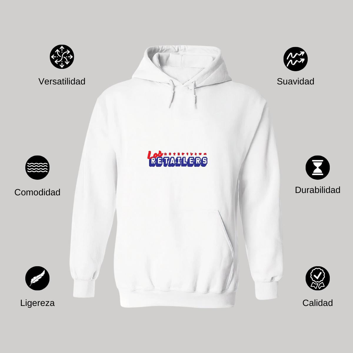 Sudadera c/Capucha Unisex Blanco Personalizable Logo