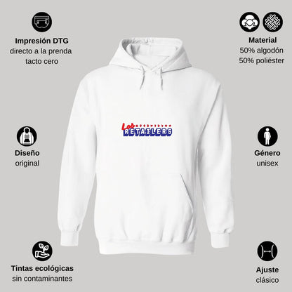 Sudadera c/Capucha Unisex Blanco Personalizable Logo
