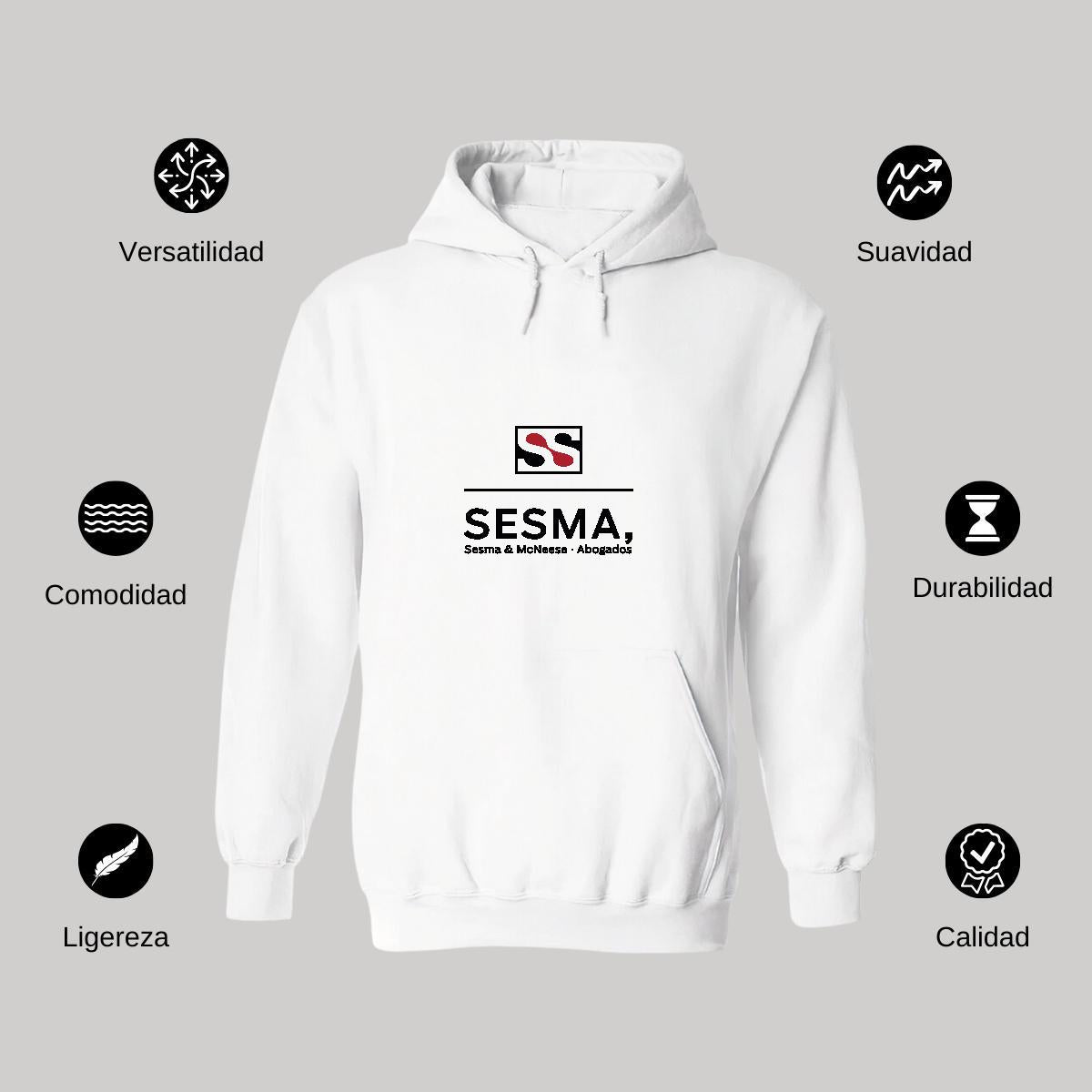 Sudadera c/Capucha Unisex Blanco Personalizable Logo