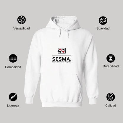 Sudadera c/Capucha Unisex Blanco Personalizable Logo
