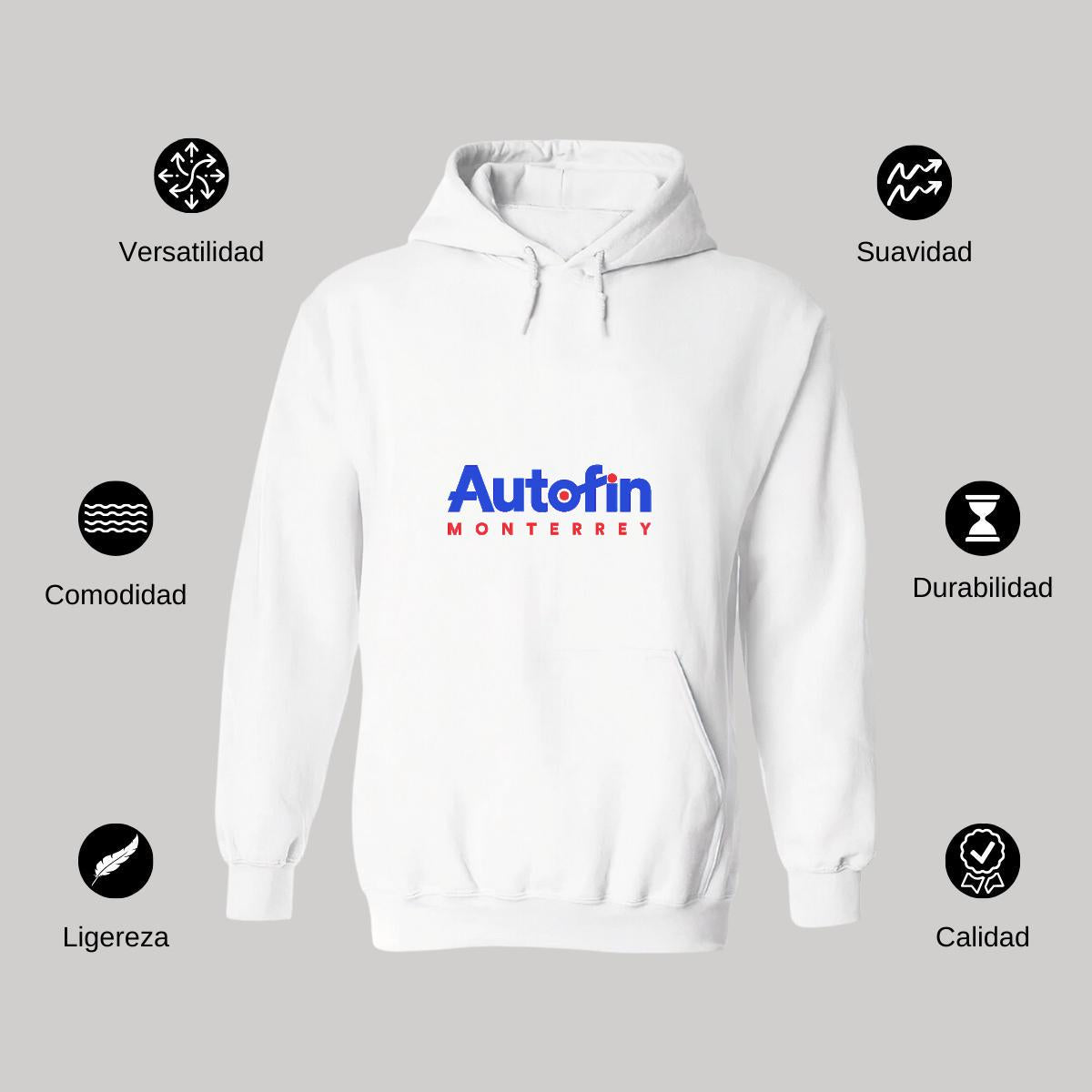 Sudadera c/Capucha Unisex Blanco Personalizable Logo