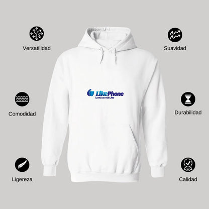 Sudadera c/Capucha Unisex Blanco Personalizable Logo