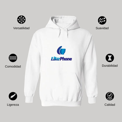 Sudadera c/Capucha Unisex Blanco Personalizable Logo