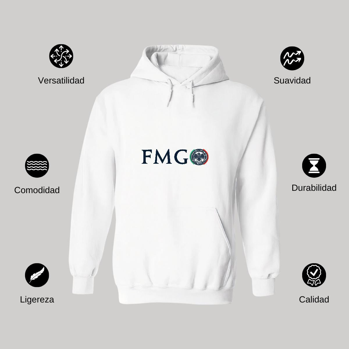 Sudadera c/Capucha Unisex Blanco Personalizable Logo