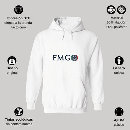 Sudadera c/Capucha Unisex Blanco Personalizable Logo