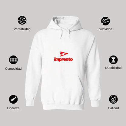 Sudadera c/Capucha Unisex Blanco Personalizable Logo