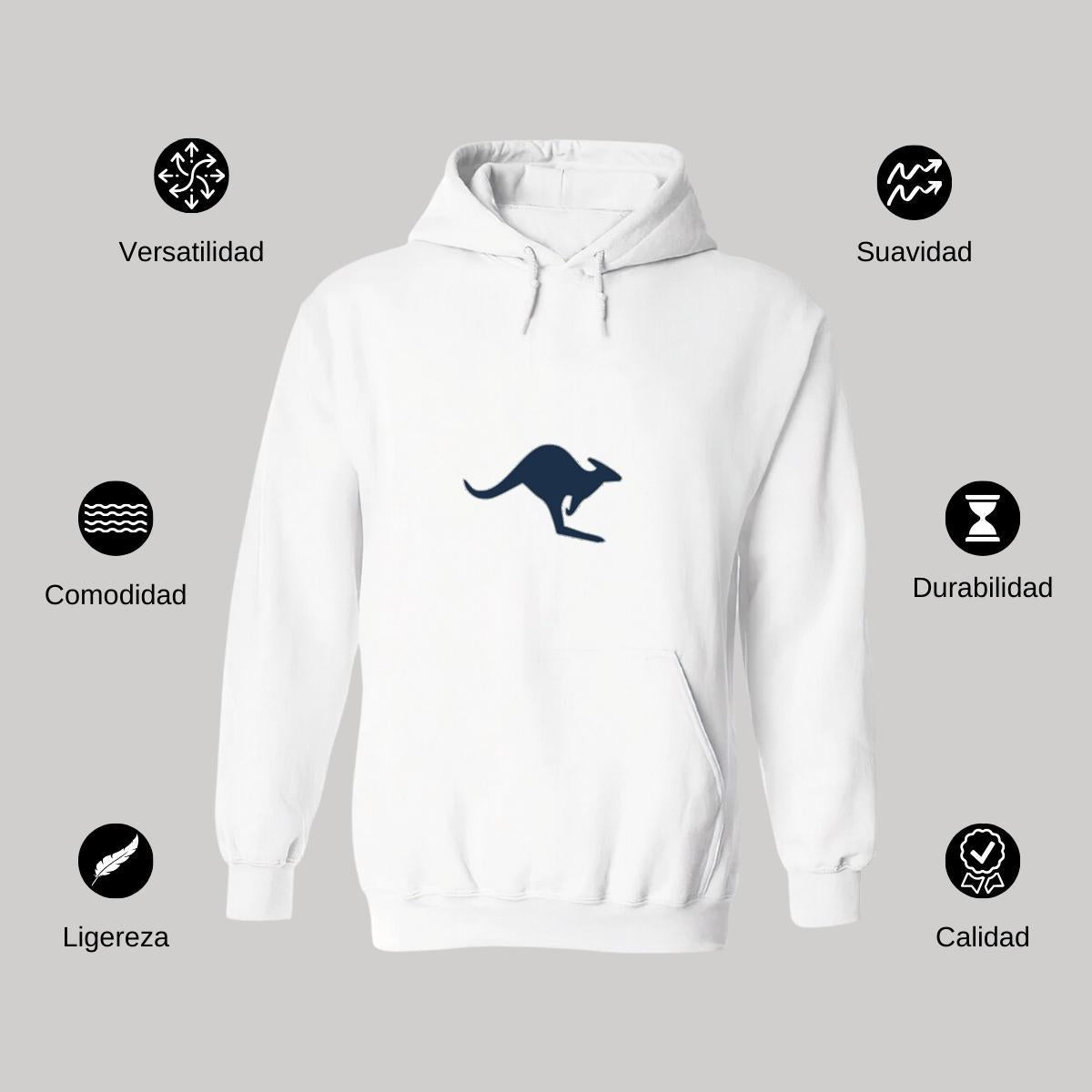 Sudadera c/Capucha Unisex Blanco Personalizable Logo