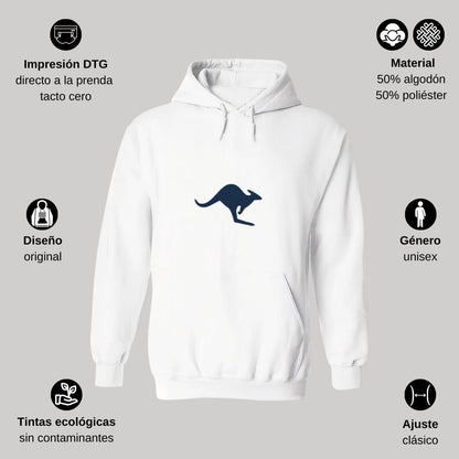 Sudadera c/Capucha Unisex Blanco Personalizable Logo