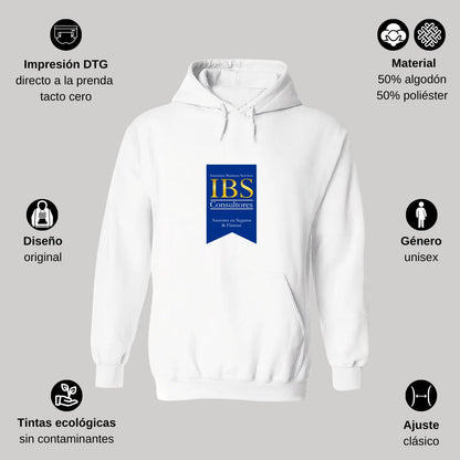 Sudadera c/Capucha Unisex Blanco Personalizable Logo