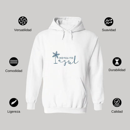 Sudadera c/Capucha Unisex Blanco Personalizable Logo