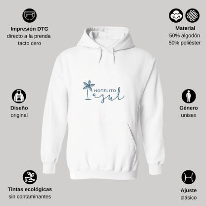 Sudadera c/Capucha Unisex Blanco Personalizable Logo