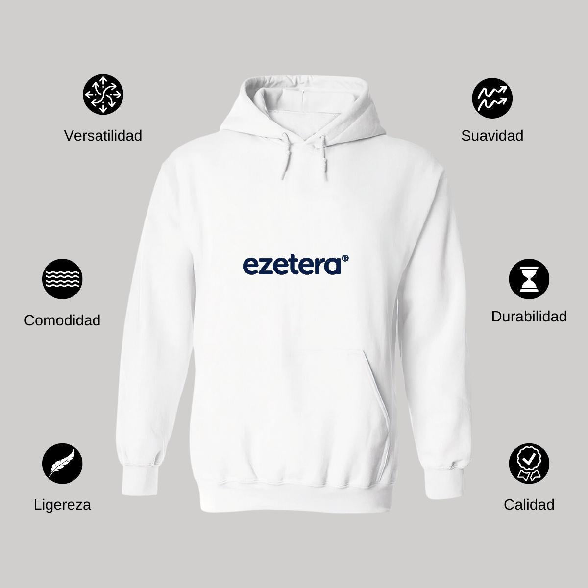 Sudadera c/Capucha Unisex Blanco Personalizable Logo