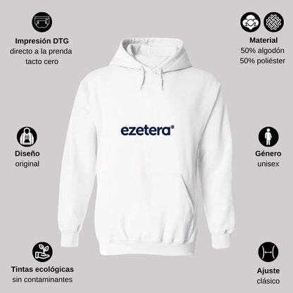Sudadera c/Capucha Unisex Blanco Personalizable Logo