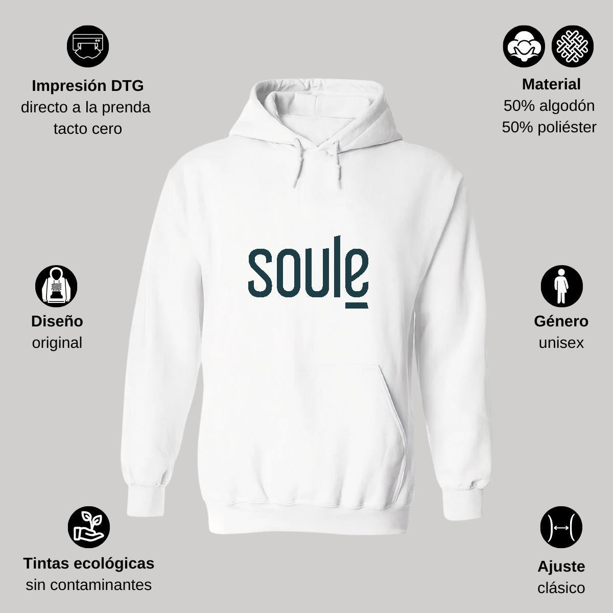 Sudadera c/Capucha Unisex Blanco Personalizable Logo