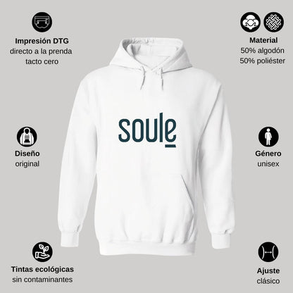 Sudadera c/Capucha Unisex Blanco Personalizable Logo