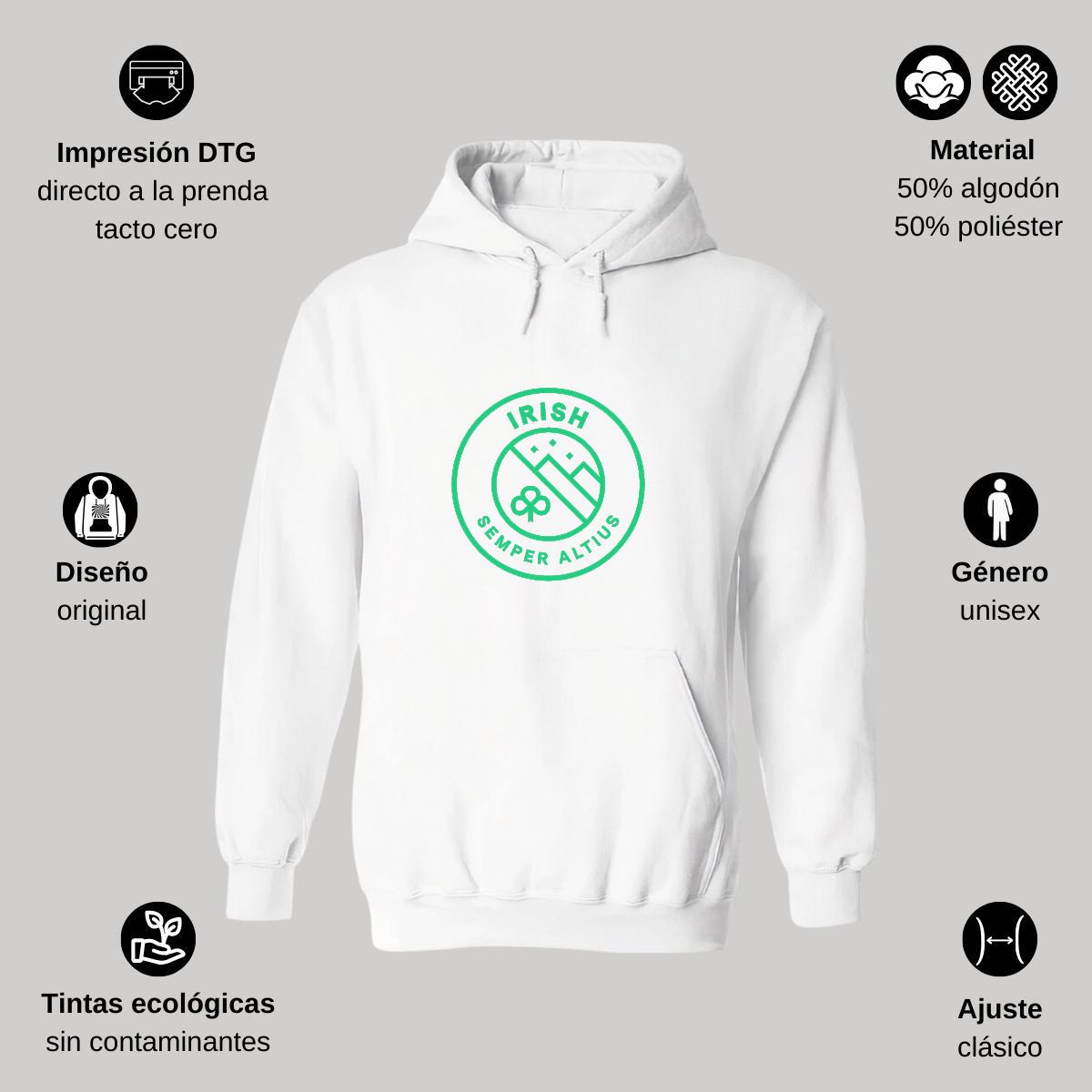 Sudadera c/Capucha Unisex Blanco Personalizable Logo