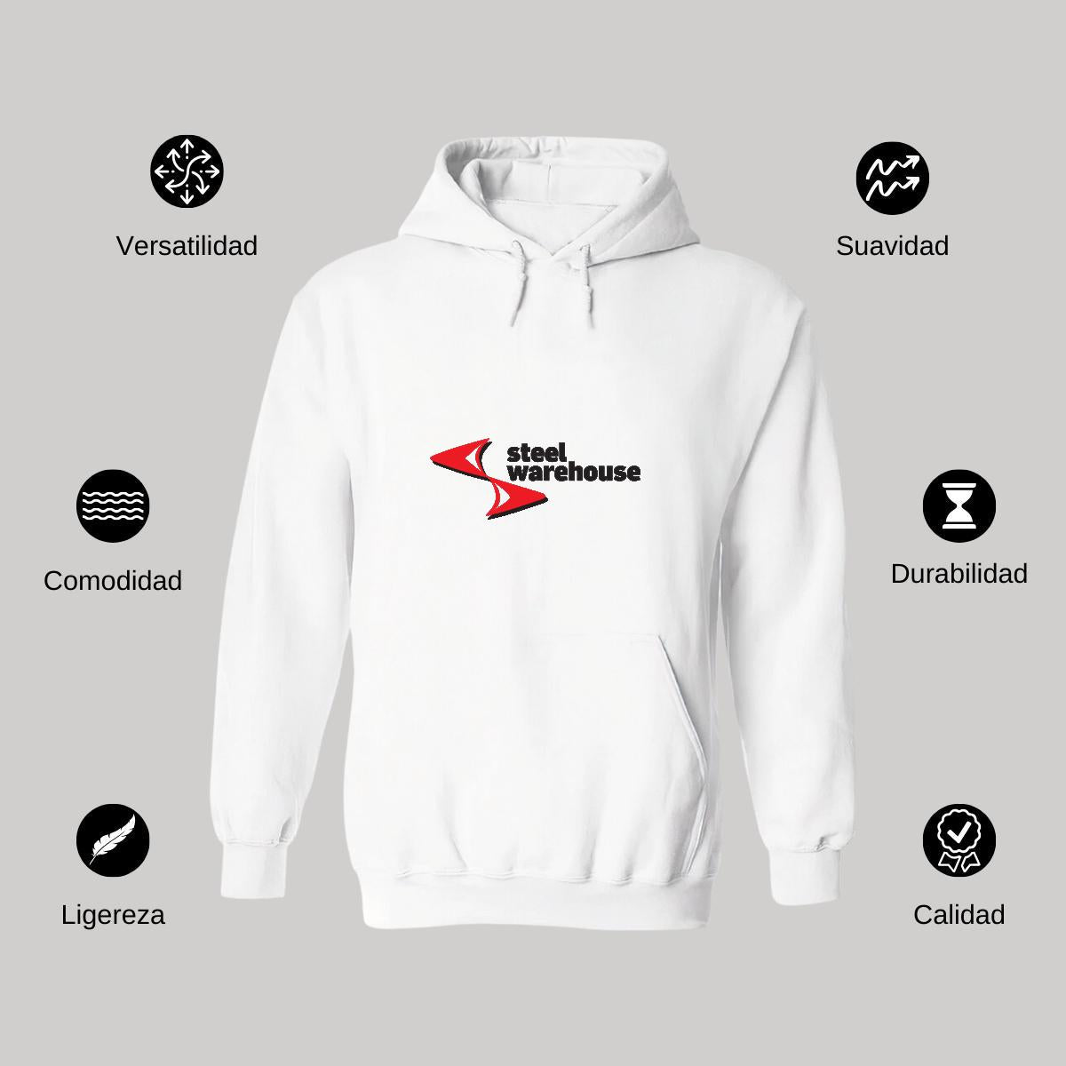 Sudadera c/Capucha Unisex Blanco Personalizable Logo