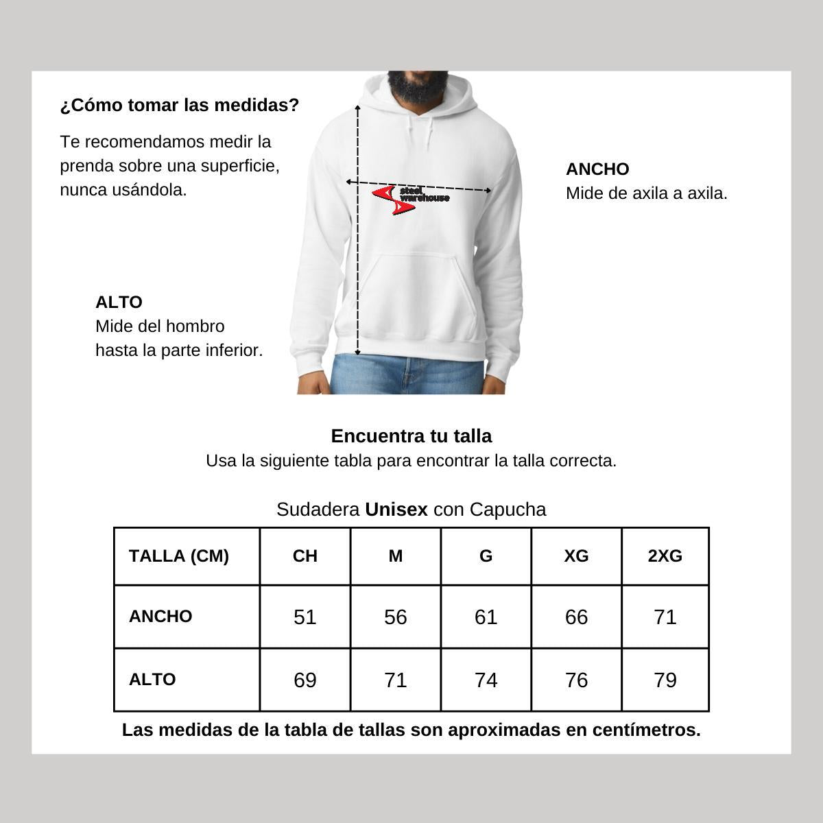 Sudadera c/Capucha Unisex Blanco Personalizable Logo