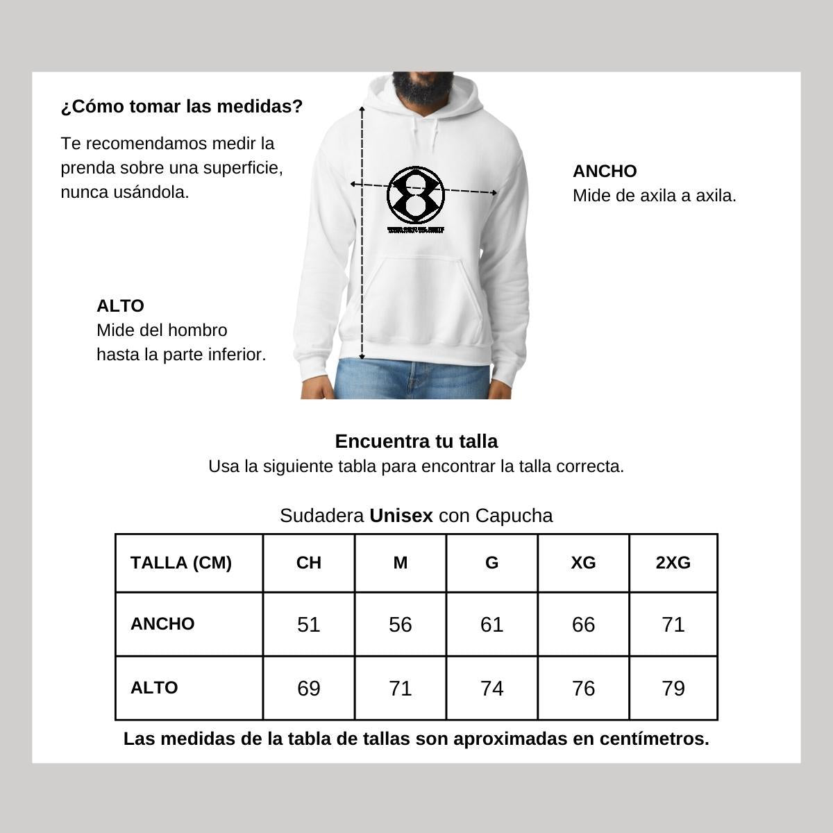 Sudadera c/Capucha Unisex Blanco Personalizable Logo