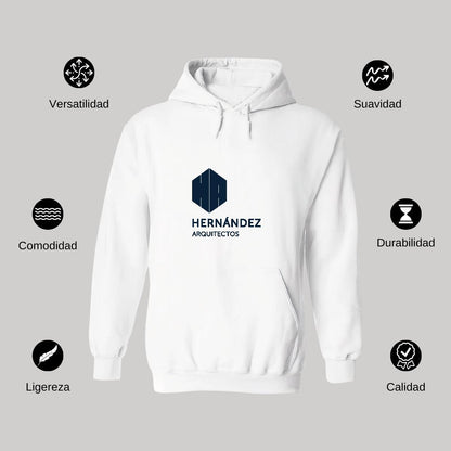 Sudadera c/Capucha Unisex Blanco Personalizable Logo