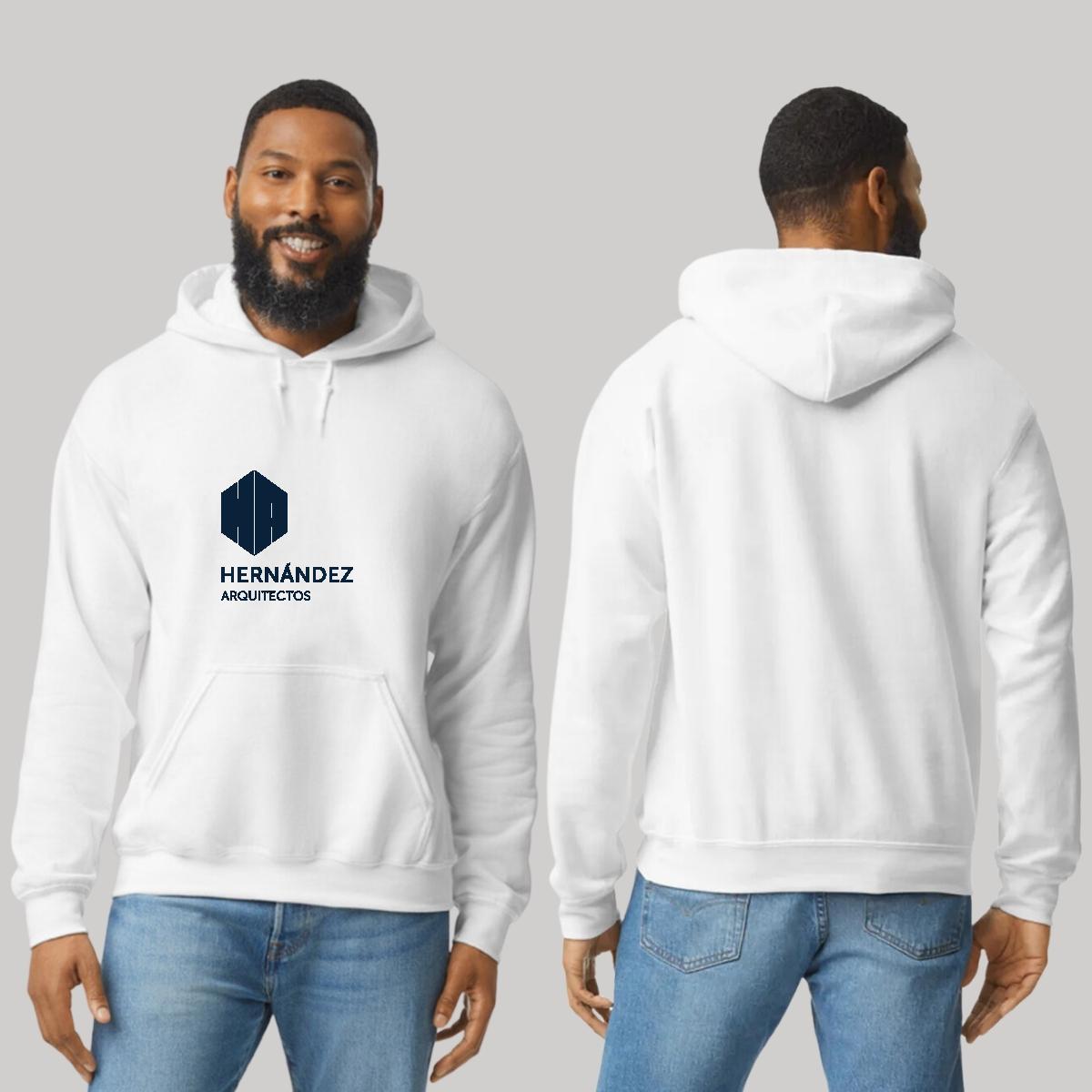 Sudadera c/Capucha Unisex Blanco Personalizable Logo