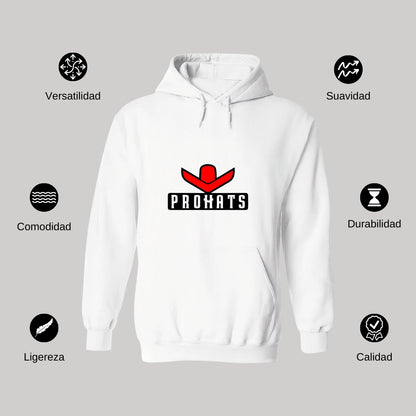 Sudadera c/Capucha Unisex Blanco Personalizable Logo