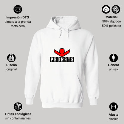 Sudadera c/Capucha Unisex Blanco Personalizable Logo