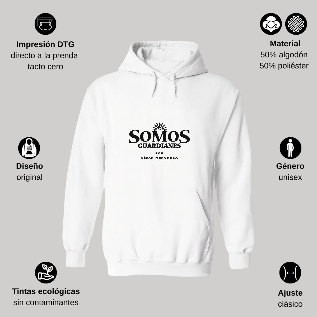 Sudadera c/Capucha Unisex Blanco Personalizable Logo