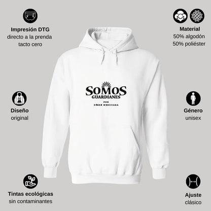 Sudadera c/Capucha Unisex Blanco Personalizable Logo