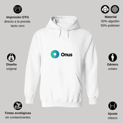 Sudadera c/Capucha Unisex Blanco Personalizable Logo