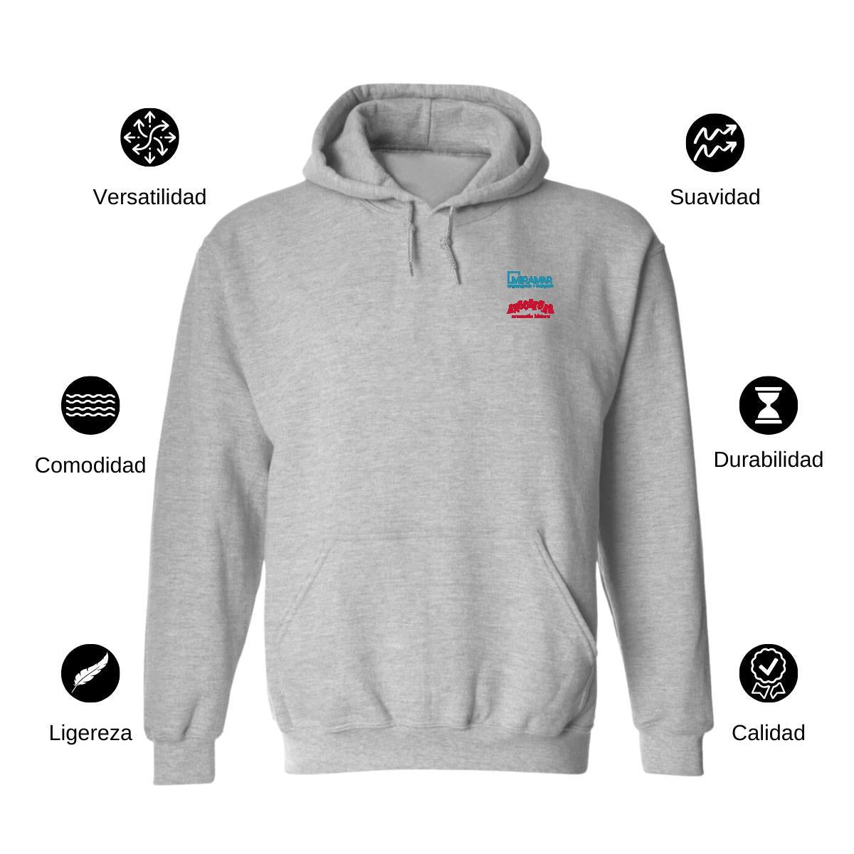 Sudadera c/Capucha Unisex Gris Personalizable Escudo