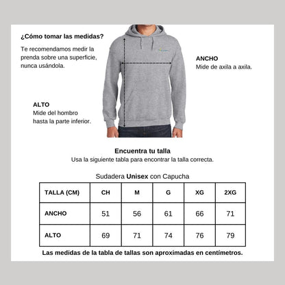 Sudadera c/Capucha Unisex Gris Personalizable Escudo