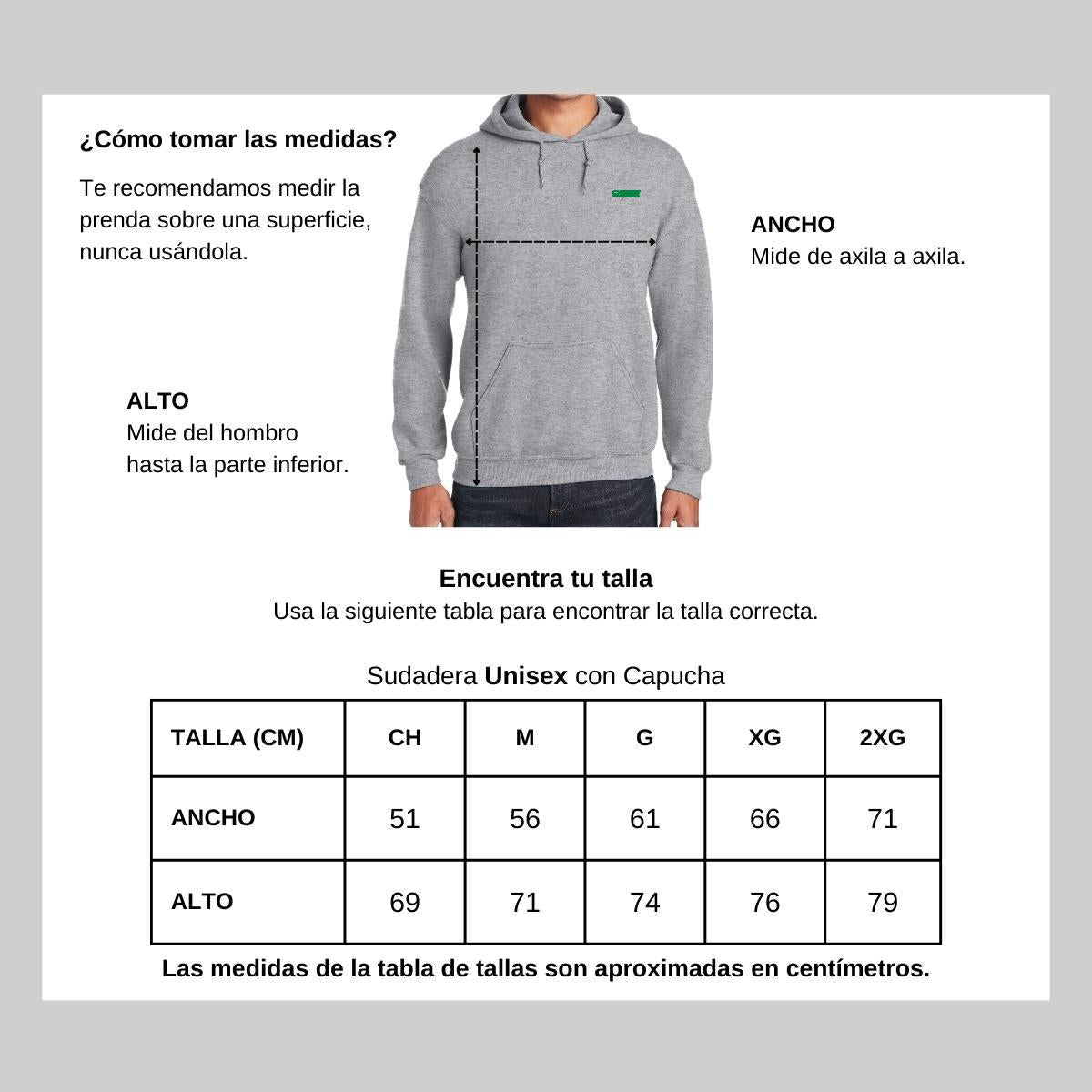 Sudadera c/Capucha Unisex Gris Personalizable Escudo