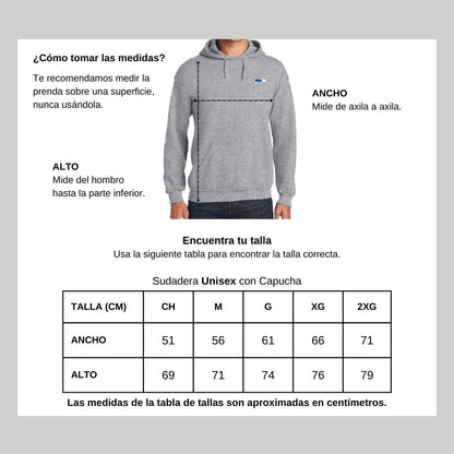 Sudadera c/Capucha Unisex Gris Personalizable Escudo